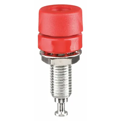 POMONA Banana Jack, Red, Brass Body, 2500V, 15A, MPN 1581-2-G/10P - Banana Jacks
