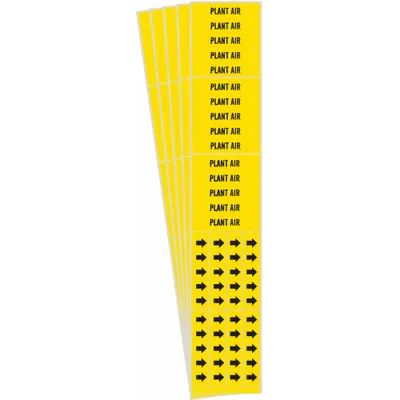 BRADY Plant Air Adhesive Pipe Marker - Plant Air Adhesive Pipe Markers