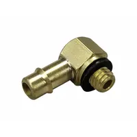 MEM-CO Barbed Fitting Elbow: 1/16 in Pipe x 11/64 in ID Size, MNPT x Barbed, Brass, Beaded Barb (MPN 1/16LB4)