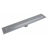 BESTCARE Shower Drain: Rectangular, Stainless Steel, Satin, 3 3/8 in Overall Ht, Slotted, A (MPN WHLD-24-F)