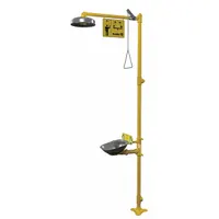 BRADLEY Shower with Eyewash: Floor Mnt, Uncovered, Stainless Steel Bowl, Galvanized Steel Pipe (MPN S19314F)