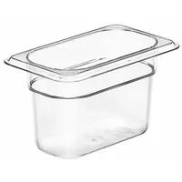CAMBRO Food Pan: Ninth Size, Rectangular, 0.9 qt Capacity, NSF Certified, 6 15/16 in Overall Lg (MPN CA94CW135)