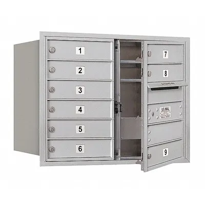 SALSBURY INDUSTRIES Mailbox: 4C, 9 Doors, Horizontal, 23 7/8 in H x 31 1/8 in W x 16 1/2 in D - Multi-Unit Mailboxes