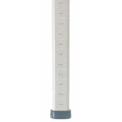 This polymer post is a component for harsh environment antimicrobial plastic shelving systems. It measures 27 3/16 inches in length and 1 3/4 inches in width, finished in taupe. Suitable for use in commercial kitchens, healthcare facilities, and food processing areas where resistance to moisture and chemicals is required.