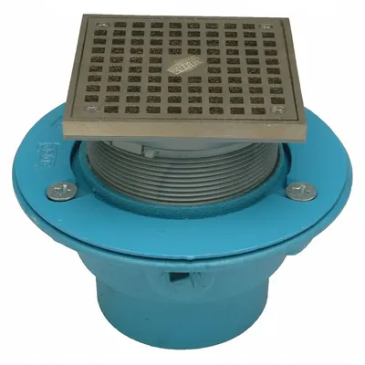 ZURN GR-FS06NI-C4N-PS-CC Cast Iron Slotted Floor Drain, 6 in Grate, 4 in Pipe - General Purpose Floor Drains