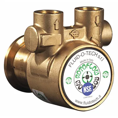 FLUID-O-TECH Rotary Vane Pump: Direct Drive, Low-Lead Brass Body, 3/8" NPT - Carbonator Mount Rotary Vane Pump Heads