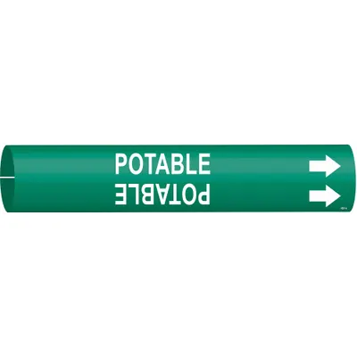 BRADY Potable Snap-On Pipe Marker - Potable Snap-On Pipe Markers
