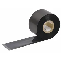 Black resin ribbon for industrial labeling, compatible with BBP81 and BBP72 printers. CSA approved with scratch-resistant properties. Suitable for durable labels in electrical panel identification and asset tracking.