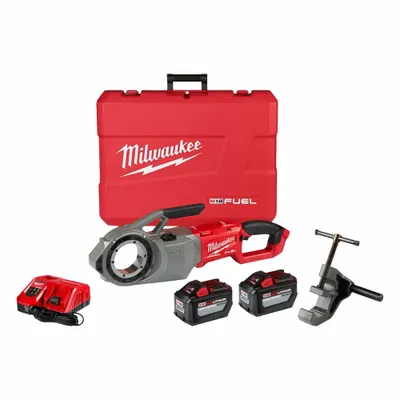 MILWAUKEE Pipe Threading Machine Kit: Cordless, M18, For 1/8 in to 2 in Pipe - Milwaukee Cordless Handheld Pipe Threaders