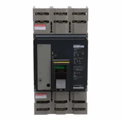 3-pole molded case circuit breaker rated 1000A at 600V AC with a 25kA interrupting capacity. Features adjustable trip settings, ABC phase-loss protection, and Box Lug terminals in a PJ frame configuration. Suitable for overload and short-circuit protection in industrial power distribution systems.