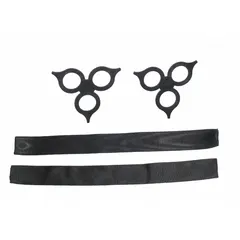 This 2-pack includes two lock rings and two sleeves made of polyethylene, designed as replacement components for soft shackles. Used in rigging and lifting applications to secure synthetic lines, these parts provide a lightweight connection point for material handling tasks.