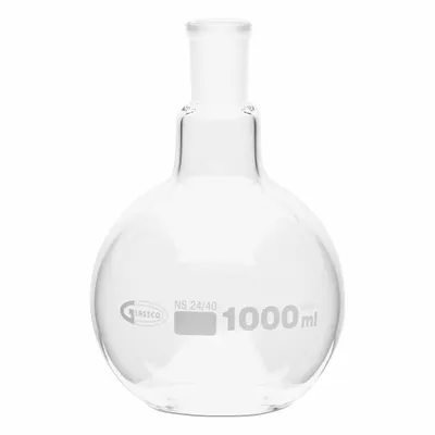 OEM APPROVED VENDOR Glass Boiling Flask, 1 L, Round, Colorless, 24/40 Stopper - Glass Boiling Flasks