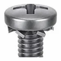 SEMS Screw: External Tooth, #8-32 Thread Size, 5/16 in Lg, Stainless Steel, Passivated, Pan, 50 PK (MPN 1-PPE-8C-31)