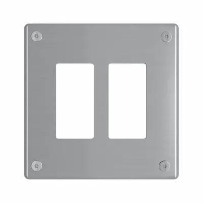 LEGRAND Wall Plate: Decorator-Rocker, 2 Gang, Silver - Tamper-Resistant Wall Plates