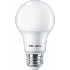 This LED bulb features a classic A19 shape with a frosted finish, providing warm 3000K light. It operates at 8.8 watts with a medium screw (E26) base, suitable for general indoor lighting in lamps, ceiling fixtures, and enclosed luminaires.