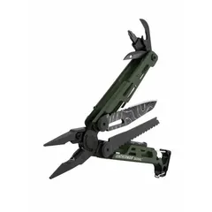 LEATHERMAN Multi Tool Plier: Multi-Tool Plier, 19 Tools, 19 Functions, 4 1/2 in Closed Lg, OD Green (MPN 833016). Key specifications — attr15951: LEATHERMAN; attr15966: Tool Only; attr10312: OD Green; attr15960: Wire Stripper; attr15963: Stainless Steel; attr15971: Multi-Tool Plier; attr15972: 1/4" Box Wrench; attr15977: Fold Open.