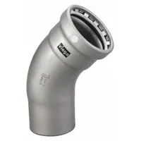 VIEGA MEGAPRESS Crimp Elbow Fitting: 4 in Pipe Size, Press-fit, Steel, FKM (MPN 26555)