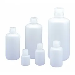 Polypropylene Narrow Mouth Round Lab Bottle, 2 fl oz (60 mL), Natural, 20-415
