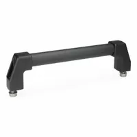 JW WINCO Pull Handle: Threaded Holes, Front-Mount, 15.75 in Mounting Hole Center to Center, Black (MPN 667-20-400-SW)