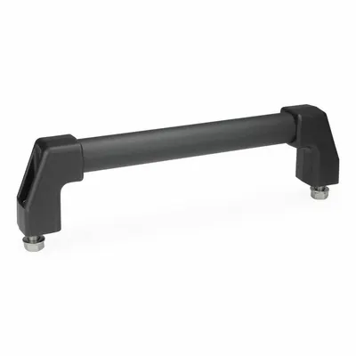JW WINCO Pull Handle: Threaded Holes, Front-Mount, 15.75 in Mounting Hole Center to Center - Load-Rated Straight-Leg Tubular Pull Handles