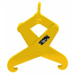 Beam lifting tongs with a 6,000 lb working load limit and 7 1/2 in minimum jaw opening. Designed for handling steel beams in construction, fabrication, and structural steel erection. The tongs securely grip beams for lifting and positioning.
