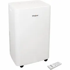 This WHIRLPOOL portable air conditioner provides 14,000 BtuH cooling capacity on 115V AC. It is a cooling-only unit for indoor use and includes an air filter. Typical applications include supplemental cooling in offices, server rooms, and residential areas.