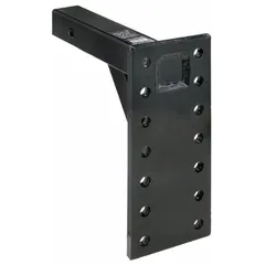 Steel pintle mount with a 2 in x 12-1/4 in shank diameter. Includes mounting kit and information. Suitable for heavy-duty towing applications such as attaching trailers or equipment to trucks or recovery vehicles.