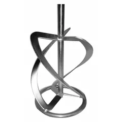 Single paddle for high-viscosity mixing. M14 threaded connection. 24 in length, 6 19/64 in diameter. Suitable for blending thick materials such as adhesives, sealants, and heavy coatings.