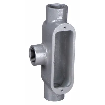 HUBBELL KILLARK Conduit Outlet Body: Iron, 1 1/2 in Trade Size, T Body, 36 cu in Body Capacity - T - Tee Type