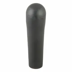 This long tapered knob features a plastic body with a steel threaded insert for manual adjustment, clamping, and positioning on machinery. The 1.11 in diameter and 1/2"-13 thread size provide a comfortable grip and secure fastening in industrial settings.