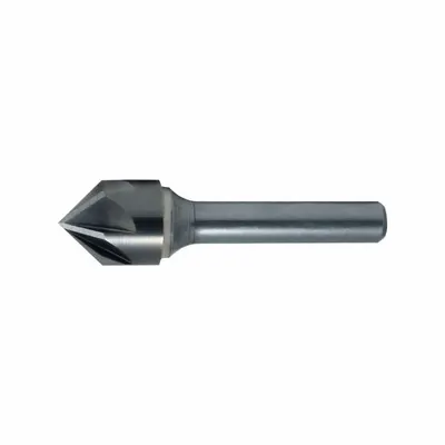 KEO 60° Smooth-Finish Six-Flute Countersink, 3/8 in Body Dia, TiN Coated Carbide - Smooth-Finish Six-Flute Countersinks
