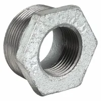 ANVIL Metal Pipe Straight: Straight, 300 psi @ 150° F, 1 1/4 in x 1 in, Malleable Iron, Made in USA (MPN 0319907002)