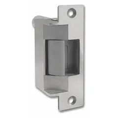 This HES electric strike is designed for use in access control systems, releasing a door latch when 24V is applied. It accommodates both cylindrical and mortise lock types, with a stainless steel construction and a heavy-duty performance rating. Suitable for commercial and industrial doors requiring secure entry management.