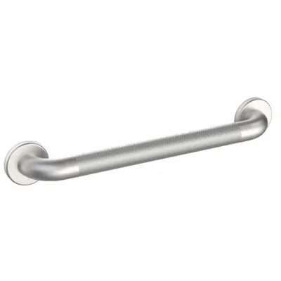 WINGITS Wall Grab Bar: Straight, 24 in Lg, 1 1/2 in Dia, Stainless Steel, Satin - Anti-Microbial Grab Bars