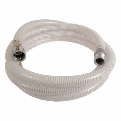 OEM Suction and Discharge Hose: 4 in Hose Inside Dia., 50 psi, Clear/White - PVC Water Suction & Discharge Hose Assemblies with PVC Helix Reinforcement