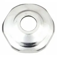This brass valve cap is designed for use with hot and cold water in Quaturn Series faucets. It features a polished chrome plate finish and serves as a flow control component for commercial restroom and kitchen faucet applications