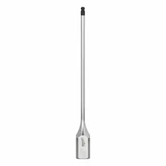 This hex bit socket features a fixed insert design with a 9/64 in hex tip and 6 in overall length. It is used for driving hex-head fasteners in assembly, maintenance, and repair tasks where secure bit retention is required.