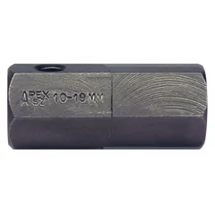 Metric hex impact bit with a 19 mm hex head and standard length of 2 1/4 in. Designed for use with impact drivers in high-torque fastening applications such as industrial assembly, construction, and maintenance.