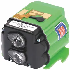 Plastic sensor assembly for Solis® automatic flush valves. Detects user presence to trigger touch-free flushing in commercial restrooms. OEM replacement part for sensor and solenoid repair.