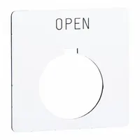 Legend Plate: 30 mm Panel Mounting Size, Square, 2 1/4 in Overall Ht x 2 1/4 in Overall Wd (MPN 9001KN109WP)