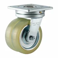 FOOT MASTER Plate Caster: Swivel, Polyurethane, 150 mm Wheel Dia, 40 mm Wheel Wd, 200 mm Mounting Ht (MPN GAGD-150ASF-HUD)