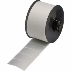 Precut label roll with destructible tamper-indicating construction. The checker board pattern reveals tampering upon removal, providing visual evidence of unauthorized access. Compatible with MiniMark printer series. Typical applications include securing equipment, seals, and assets in industrial environments.