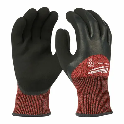 MILWAUKEE Work Gloves: L ( 9 ) - Cut-Resistant Gloves with Latex Coating