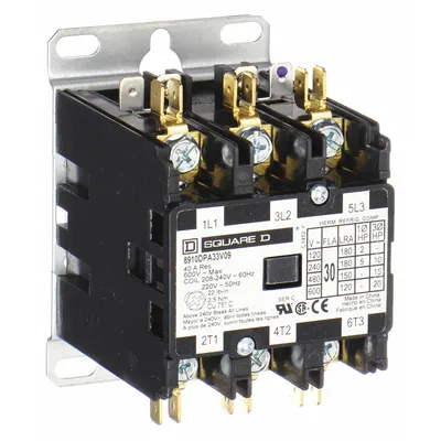 SQUARE D Definite Purpose Magnetic Contactor: 3 Poles, 480V AC, 30 A - Non-Reversing Definite Purpose Contactors