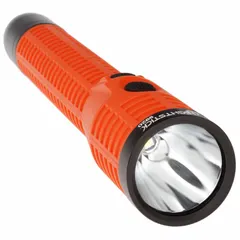 Rechargeable flashlight delivering 1,100 lumens with a 4.25-hour run time at maximum brightness. Includes AC/DC cords with charger and rechargeable battery. Suitable for industrial tasks such as maintenance, inspection, and emergency response.
