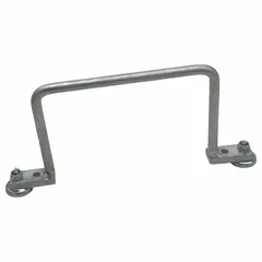 Magnetic cable clip with a D-ring design for routing and securing cable bundles up to 5 inches in diameter. Constructed from silver aluminum with a 20 lb holding capacity. Attaches to ferrous metal surfaces to organize cables in workshops, data centers, and manufacturing environments.