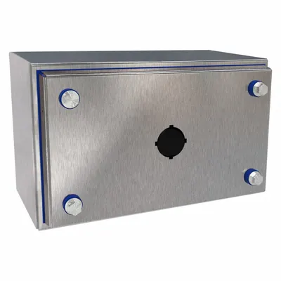 HAMMOND Push Button Enclosure: 22mm, 1 Holes, 304 Stainless Steel - Enclosures for 22mm Operators