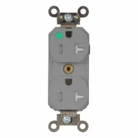 LEVITON Plugs and Receptacles: Hospital Grade, Duplex, 5-20R, Gray, 125V AC, 20 A, 2 Pole / 3 Wire (MPN MT830-ILG)