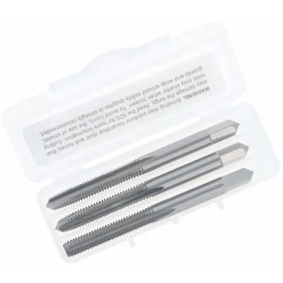 CLE-LINE Tap Kit: #10-32 UNF, H2 / 3B, 4 Flute, High Speed Steel (MPN C00334) - Three-Piece Hand Tap Sets
