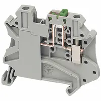 SCHNEIDER Terminal Block: DIN Rail Mounting Type, Screw-On Wire Termination, 2 Wire Terminals, 16 A (MPN NSYTRV42SC)